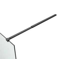 Paroi De Douche| Paroi de douche à l'italienne fixe l.120 x H.195 cm, verre transparent, profilés alu noir, GoodHome Ledava