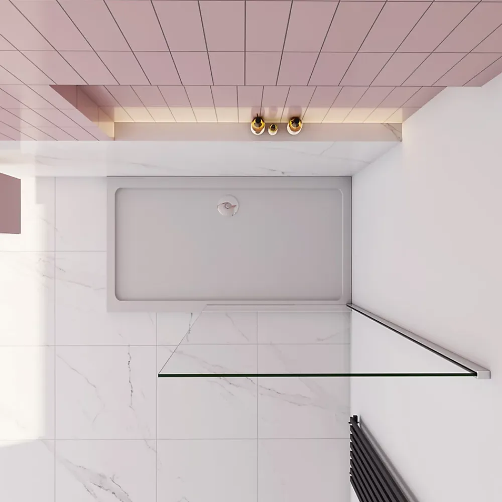 Paroi De Douche| paroi de douche à l'italienne fixe 40x200cm,style atelier,Profilé en aluminium chromé,en 8mm verre anticalcaire,sans receveur