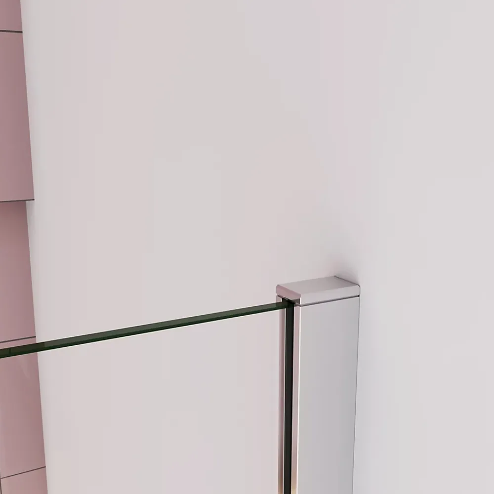 Paroi De Douche| paroi de douche à l'italienne fixe 40x200cm,style atelier,Profilé en aluminium chromé,en 8mm verre anticalcaire,sans receveur