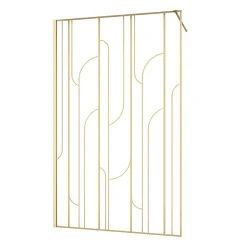 Paroi De Douche| Paroi de douche à l'italienne fixe l.120 x H.195 cm, motifs art déco, doré brossé, Galedo Art Deco