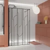 Paroi de douche à l'italienne l.120 x H.195 cm profilés noirs, Galedo Art Déco