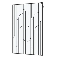 Paroi de douche à l'italienne l.120 x H.195 cm profilés noirs, Galedo Art Déco