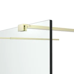 Paroi de douche à l'italienne centrale l.120 x 195 cm, profilés alu doré brossé, GoodHome Ledava