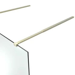 Paroi de douche à l'italienne centrale l.120 x 195 cm, profilés alu doré brossé, GoodHome Ledava