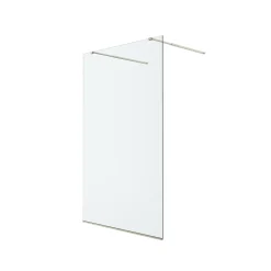 Paroi de douche à l'italienne centrale l.120 x 195 cm, profilés alu doré brossé, GoodHome Ledava