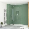 Paroi De Douche| Paroi de douche à l'italienne H.195 x l.140 cm, ép. 5 mm, profilé chrome, Galedo Essentiel