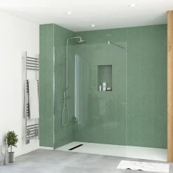 Paroi De Douche| Paroi de douche à l'italienne H.195 x l.140 cm, ép. 5 mm, profilé chrome, Galedo Essentiel