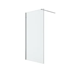 Paroi De Douche| Paroi de douche à l'italienne fixe l.100 x H.195 cm, verre transparent, profilés alu chrome, GoodHome Ledava