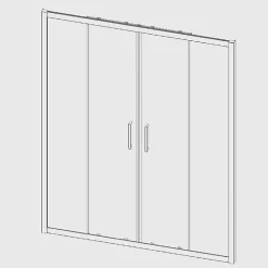 Porte De Douche|Kassandra Paroi de douche 2 verres fixes + 2 portes coulissantes BELLA 180 cm Paroi laterale : 67 - 69 cm