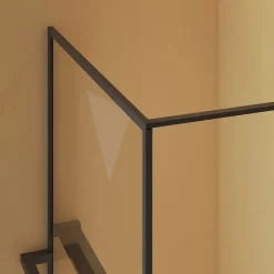 Essebagno Paroi de douche 120 x 200 avec Porte Serviette et Porte Savon cadre complet Noire