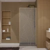 Paroi De Douche|Aurlane Paroi de douche 90 x 200 HINATA - style Japandi courbes douces - Cadre effet Bois - Verre 6mm