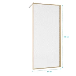 Paroi De Douche|Aurlane Paroi de douche 90 x 200 HINATA - style Japandi courbes douces - Cadre effet Bois - Verre 6mm