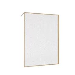 Aurlane Paroi de douche 140 x 200 HINATA - style Japandi courbes douces - Cadre effet Bois - Verre 6mm