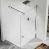 Paroi de douche a l italienne 70x200 cm Verre trempe 8 mm Profile mural et barre de stabilisation 90 cm recoupable Aluminium