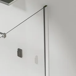 Paroi de douche a l italienne 70x200 cm Verre trempe 8 mm Profile mural et barre de stabilisation 90 cm recoupable Aluminium