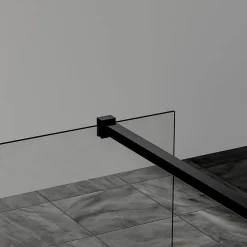 Paroi de douche a l italienne 70x200 cm Verre trempe 8 mm Profile mural et barre de stabilisation 90 cm recoupable Aluminium