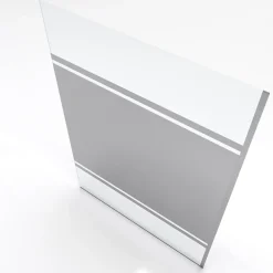 Paroi De Douche|Aurlane Paroi de Douche avec Bande Miroir 140x200cm - Verre 8mm - Profilé Chrome - FREEDOM 2 MIRROR