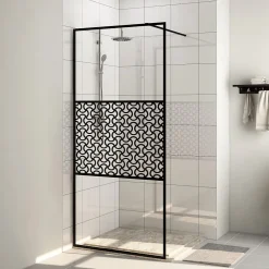 Paroi De Douche|Vidaxl Paroi de douche avec verre ESG transparent 100x195 cm Noir