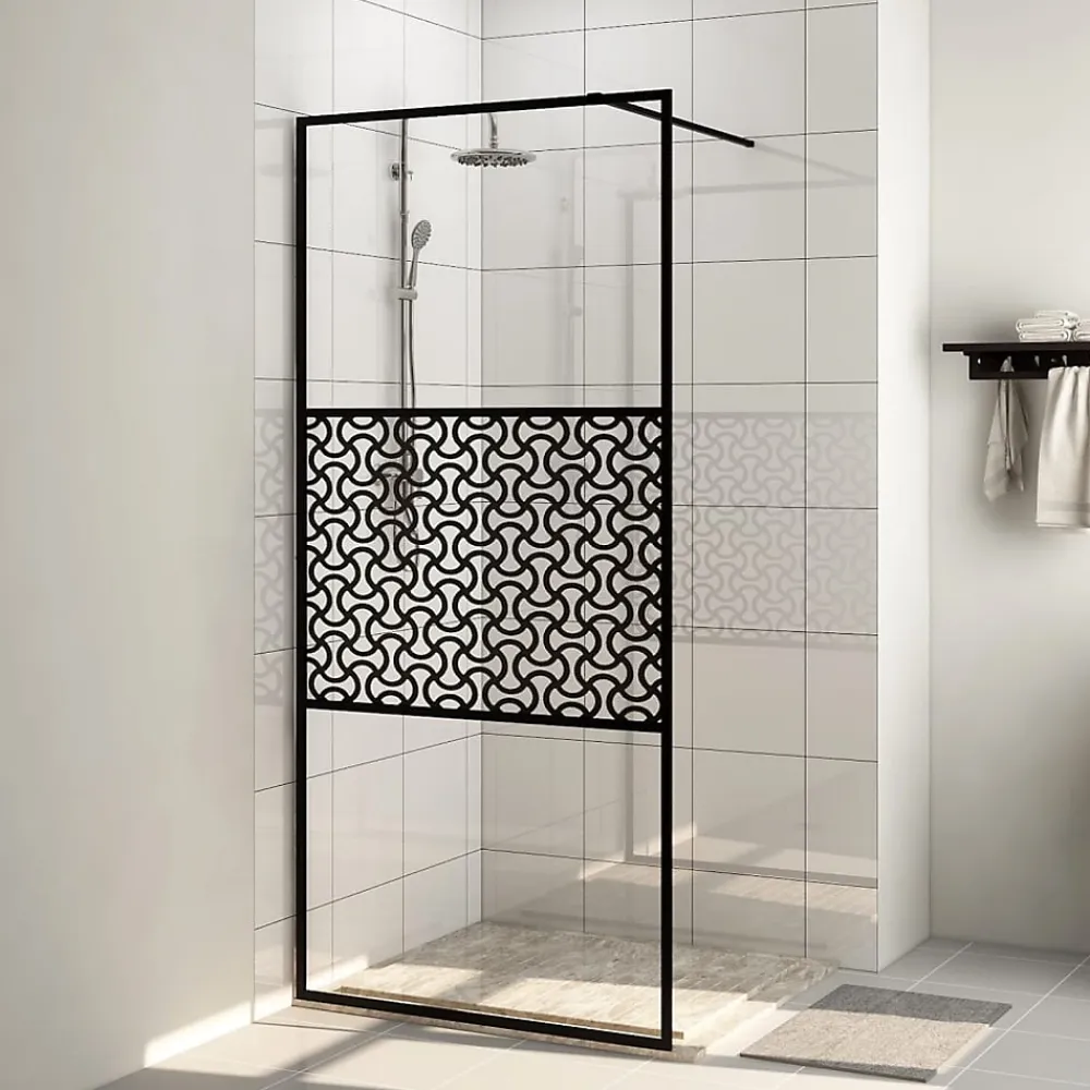 Paroi De Douche|Vidaxl Paroi de douche avec verre ESG transparent 100x195 cm Noir