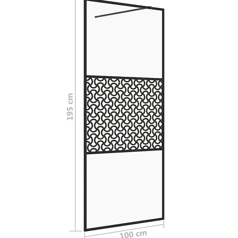 Paroi De Douche|Vidaxl Paroi de douche avec verre ESG transparent 100x195 cm Noir