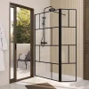 Paroi De Douche|Aurlane Paroi de Douche avec Volet Pivotant 100+40x195cm - Verre 8mm Anticalcaire - Motifs et Profilés Noir