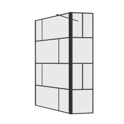 Paroi De Douche|Aurlane Paroi de Douche avec Volet Pivotant 100+40x195cm - Verre 8mm Anticalcaire - Motifs et Profilés Noir