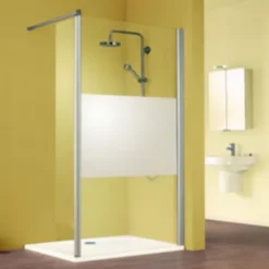 Paroi de douche avec volet pivotant l.90 + 35 cm, verre dépoli, Schulte MasterClass