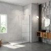 Paroi de douche chrome 90x190cm,6mm verre anticalcaire avec bandes horizontales sérigraphiées,avec barre de fixation 90cm