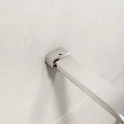 Paroi de douche chrome 90x190cm,6mm verre anticalcaire avec bandes horizontales sérigraphiées,avec barre de fixation 90cm