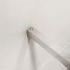 Paroi de douche chrome 120x190cm,6mm verre anticalcaire avec bandes horizontales sérigraphiées,barre de fixation 140cm en carré