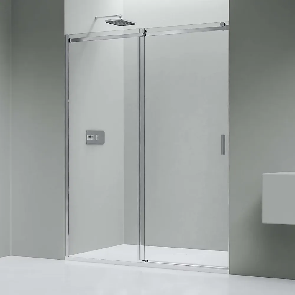 Bernstein Paroi de douche 120cmx195cm(LxH) profil chrome en verre ESG 6mm, Cabine de douche porte coulissante - NT806