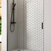 Baño Total Paroi de douche coulissante 1 porte 1 fixe 1 porte 175 cm (Adaptable 169-174cm) Verre 6 mm clair anti-calcaire Perfil Negro