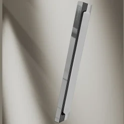 Kassandra Paroi de douche coulissante DELTA - Argent brillant - Sérigraphié - 130-132.6 cm - Fermeture amortie - Réversible - Anticalcaire