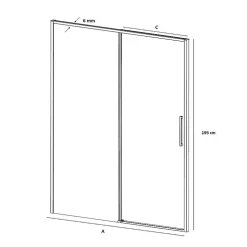 Porte De Douche|Kassandra Paroi de douche coulissante DELTA - Noir Mat - 143-145.6 cm - Fermeture amortie - Réversible - Anticalcaire