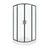Receveur De Douche|Vente-unique Paroi de douche d'angle avec receveur - Noir - L90 x l90 x H192 cm - SIDOA