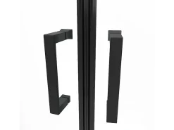 Receveur De Douche|Vente-unique Paroi de douche d'angle avec receveur - Noir - L90 x l90 x H192 cm - SIDOA