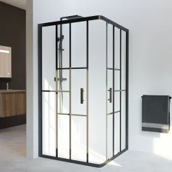 Cuisibane Paroi de douche d'angle effet verrière ATELIA 100 cm x 100 cm