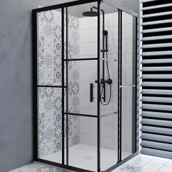 Cuisibane Paroi de douche d'angle effet verrière ATELIA 100 cm x 100 cm