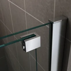 Paroi De Douche|Saniverre Paroi de douche d'angle NAPOLI H.200 cm porte coulissante verre 8 mm transparent 90 x 160 cm (porte 160) -