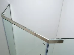 Vente-unique Paroi de douche d'angle porte battante - receveur inclus - ARDIA - 90x185 cm