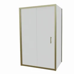 Cuisibane Paroi de douche d'angle porte coulissante + retour fixe GOLDY 120 cm x 80 cm