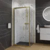 Cuisibane Paroi de douche d'angle porte pivotante + retour fixe GOLDY 90 cm x 90 cm