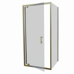 Cuisibane Paroi de douche d'angle porte pivotante + retour fixe GOLDY 90 cm x 90 cm