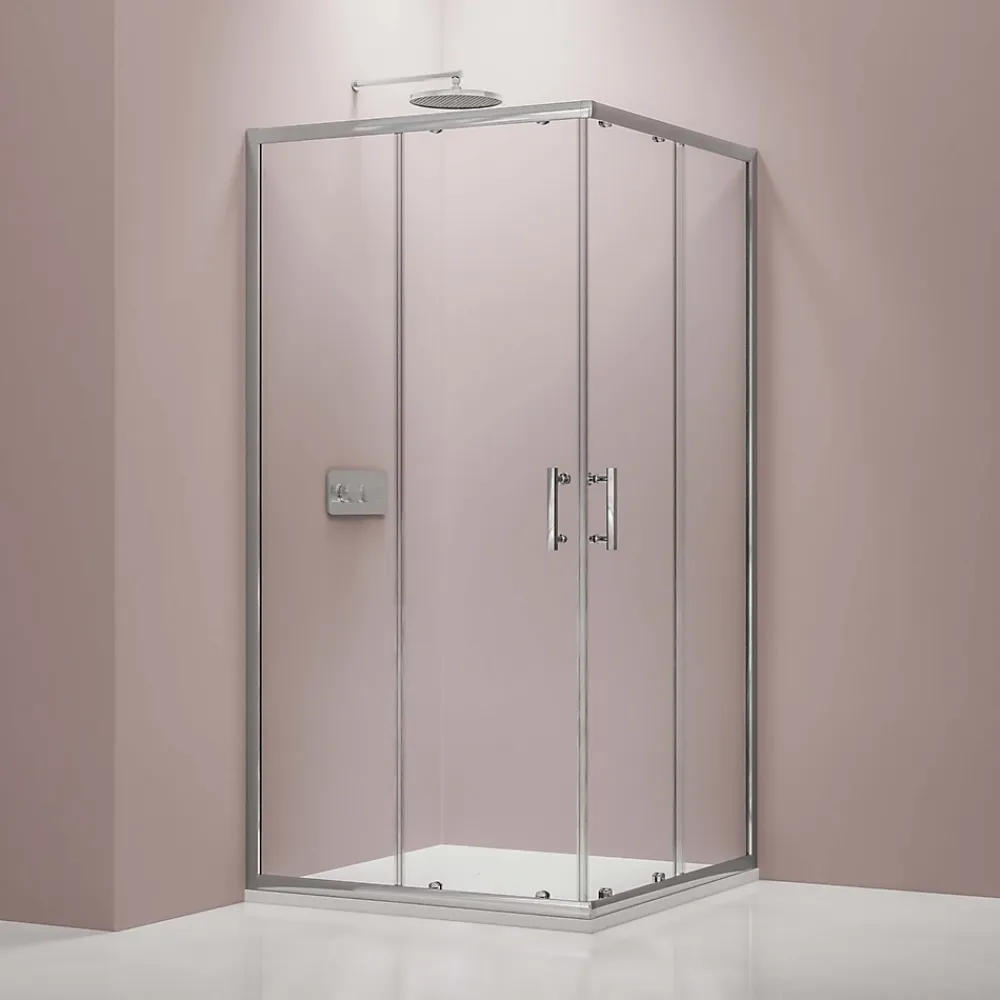 Bernstein Paroi de douche d'angle,porte coulissante, en verre véritable NANO EX506 90x120x195cm - sans receveur