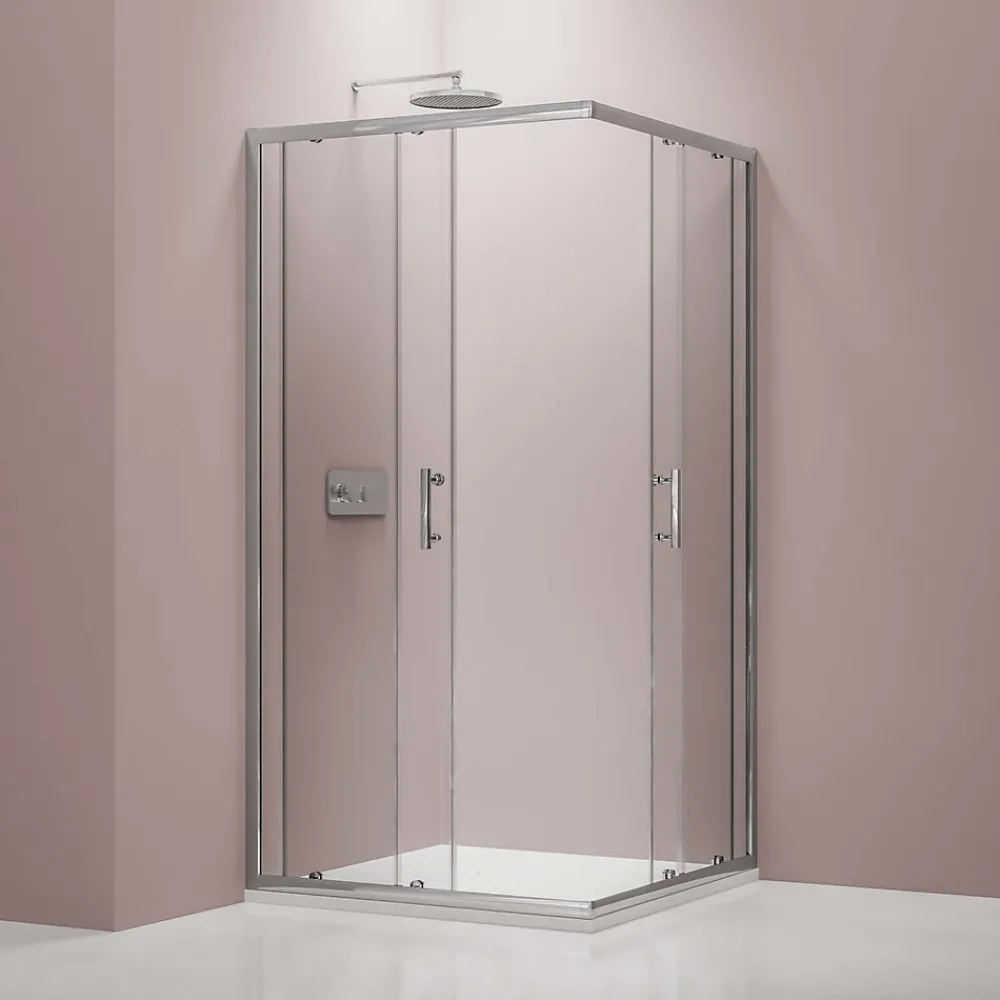 Bernstein Paroi de douche d'angle,porte coulissante, en verre véritable NANO EX506 90x120x195cm - sans receveur