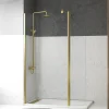Paroi De Douche|Aurlane Paroi de Douche et Volet Pivotant 100+40x200 cm - Profilé + Barre de Fixation Or Doré Brossé