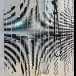 Paroi De Douche|Cuisibane Paroi de douche fixe 110 cm x 200 cm motif MANHATTAN - Verre 8 mm