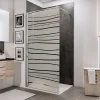 Paroi de douche fixe à l'italienne l.120xH.190cm, Walk In, verre transparent anticalcaire 6mm, décor Mistral, profilé chromé, Schulte NewStyle
