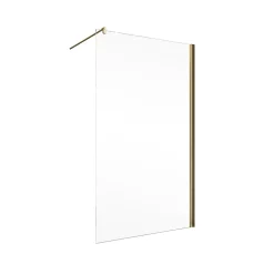 Paroi de douche fixe à l'italienne l.120xH.200cm, Walk In, verre transparent anticalcaire 6mm, profilé doré mat, Schulte NewStyle
