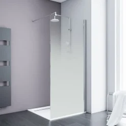 Paroi De Douche| Paroi de douche fixe à l'italienne l.140xH.200cm, Walk In, verre brume 6mm, profilé chromé, Schulte NewStyle